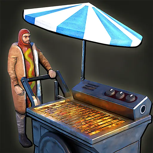 Flaming Hot Dog Cart portrait